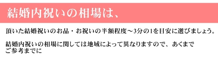 結婚内祝いの相場