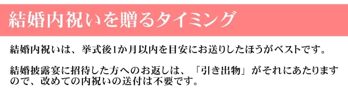 結婚内祝いを送るタイミング