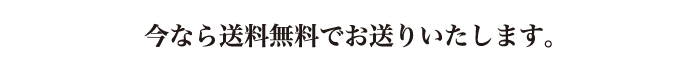 今なら送料無料でお送りいたします。